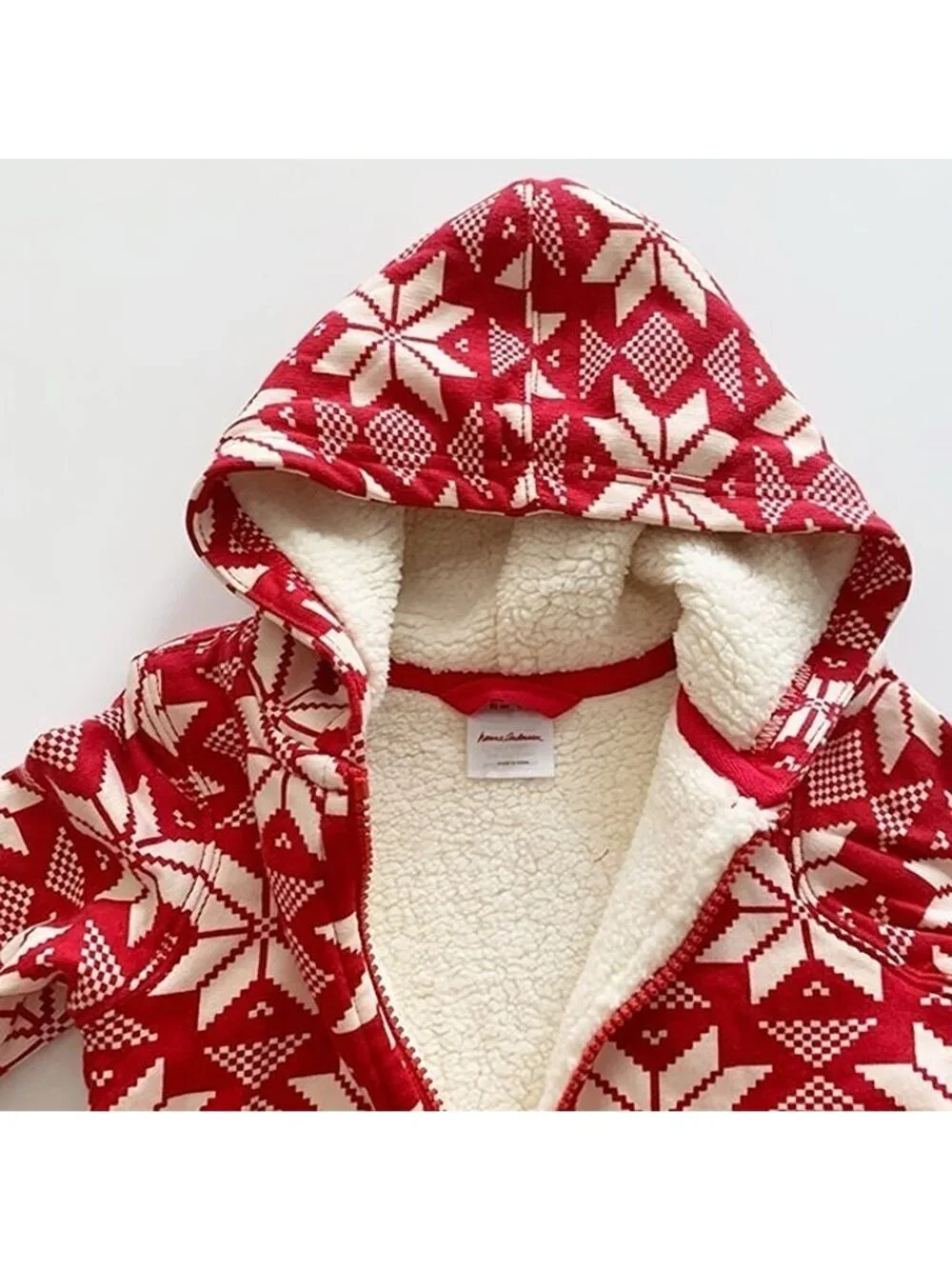 Hanna Andersson Kids Snowflake Sherpa Lined Hooded Jacket 2T 85 cm